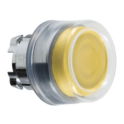 Picture of Head for non illuminated push button, Harmony XB4, metal, projecting, yellow, 22mm, spring return, booted, unmarked