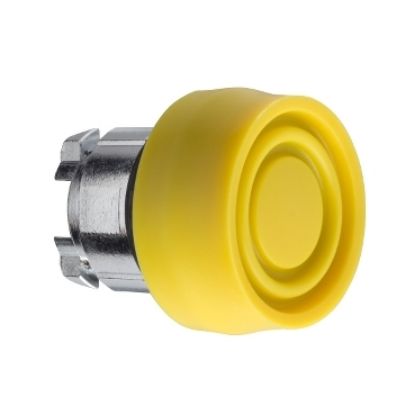 Picture of Harmony XB4, Head for non illuminated push button, yellow flush pushbutton Ø22 mm spring return unmarked