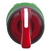 Picture of Head for illuminated selector switch, Harmony XB5, dark grey plastic, red handle, 22mm, universal LED, 3 positions, right to center