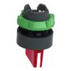 Picture of Head for illuminated selector switch, Harmony XB5, dark grey plastic, red handle, 22mm, universal LED, 3 positions, right to center
