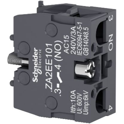 Picture of Contact block, Easy Harmony XA2, single contact, for head 22mm, faston terminal, 1NO