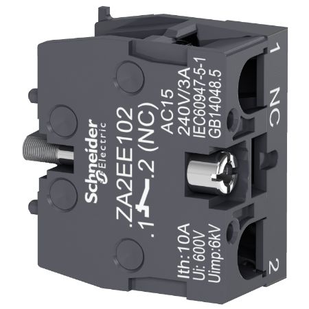 Picture of Contact block, Easy Harmony XA2, single contact, for head 22mm, faston terminal, 1NC