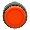 Picture of Harmony XB5, Head for illuminated push button, orange projecting, 22mm, universal LED, spring return, unmarked