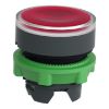Picture of Head for illuminated push button, Harmony XB5, red flush, 22mm, universal LED, spring return, grooved lens, unmarked