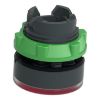 Picture of Head for illuminated push button, Harmony XB5, red flush, 22mm, universal LED, spring return, grooved lens, unmarked