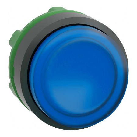 Picture of Harmony XB5, Head for illuminated push button, blue projecting, 22mm, universal LED, spring return, unmarked