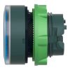 Picture of Head for illuminated push button, Harmony XB5, blue flush, 22mm, universal LED, spring return, grooved lens, unmarked