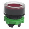 Picture of Head for illuminated push button, Harmony XB5, red flush, 22mm, universal LED, spring return, clear boot, unmarked