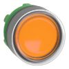 Picture of Head for illuminated push button, Harmony XB5, orange flush, 22mm, universal LED, spring return, clear boot, unmarked