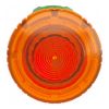 Picture of Head for illuminated push button, Harmony XB5, plastic, orange mushroom 40mm, 22mm, latching turn to release, clear boot