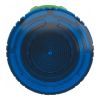 Picture of Head for illuminated push button, Harmony XB5, plastic, blue mushroom 40mm, 22mm, latching turn to release, clear boot