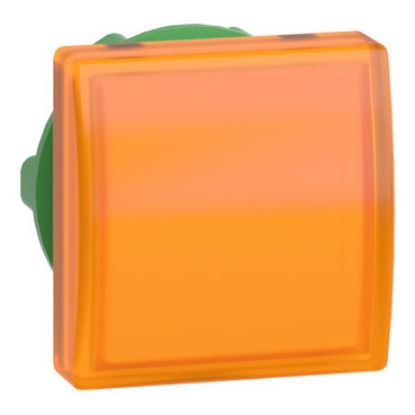 Picture of Head for pilot light, Harmony XB5, square orange, 22mm, with plain lens, universal LED