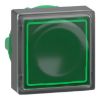 Picture of Head for illuminated push button, Harmony XB5, green square square flush, 22mm, universal LED, for insertion of legend
