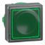 Picture of Head for illuminated push button, Harmony XB5, green square square flush, 22mm, universal LED, for insertion of legend