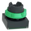 Picture of Head for illuminated push button, Harmony XB5, green square square flush, 22mm, universal LED, for insertion of legend