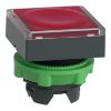 Picture of Head for illuminated push button, Harmony XB5, red square square flush 22mm, universal LED, for insertion of legend