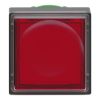 Picture of Head for illuminated push button, Harmony XB5, red square square flush 22mm, universal LED, for insertion of legend