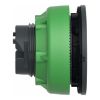 Picture of Head for illuminated push button, Harmony XB5, antimicrobial, plastic, yellow flush mounted, 30mm, universal LED,