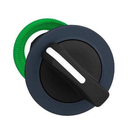 Picture of Antimicrobial Flush mounted selector switch head, Harmony XB5, plastic, black, 30mm, 2 positions, stay put