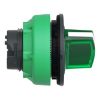 Picture of Head for illuminated selector switch, Harmony XB5, universal LED,  green handle, flush, 22mm, 2 positions, stay put