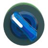 Picture of Head for illuminated selector switch, Harmony XB5, plastic, blue handle, universal LED, 2 positions, stay put