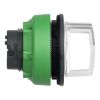 Picture of Head for illuminated selector switch, Harmony XB5, plastic, white handle, flush mounted, universal LED, 3 positions