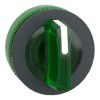 Picture of Head for illuminated selector switch, Harmony XB5, plastic, green handle, flush mounted, universal LED, 3 positions