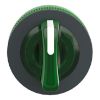 Picture of Head for illuminated selector switch, Harmony XB5, plastic, green handle, flush mounted, universal LED, 3 positions