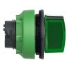 Picture of Head for illuminated selector switch, Harmony XB5, plastic, green handle, flush mounted, universal LED, 3 positions