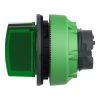 Picture of Head for illuminated selector switch, Harmony XB5, plastic, green handle, flush mounted, universal LED, 3 positions