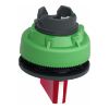 Picture of Head for illuminated selector switch, Harmony XB5, plastic, red handle, flush mounted, universal LED, 3 positions