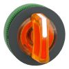 Picture of Head for illuminated selector switch, Harmony XB5, plastic, orange handle, flush mounted, universal LED, 3 positions