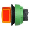 Picture of Head for illuminated selector switch, Harmony XB5, plastic, orange handle, flush mounted, universal LED, 3 positions