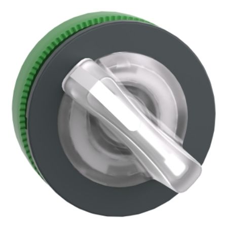 Picture of Head for illuminated selector switch, Harmony XB5, plastic, white handle, universal LED, 2 positions, spring return