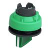 Picture of Head for illuminated selector switch, Harmony XB5, plastic, green handle, flush mounted, universal LED, 2 positions