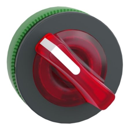 Picture of Head for illuminated selector switch, Harmony XB5, plastic, red handle, universal LED, 2 positions, spring return