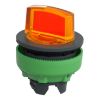 Picture of Head for illuminated selector switch, Harmony XB5, plastic, orange handle, universal LED, 2 positions, spring return