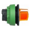 Picture of Head for illuminated selector switch, Harmony XB5, plastic, orange handle, universal LED, 2 positions, spring return