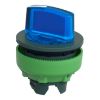 Picture of Head for illuminated selector switch, Harmony XB5, plastic, blue handle, universal LED, 2 positions, spring return