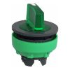 Picture of Head for illuminated selector switch, Harmony XB5, plastic, green handle, universal LED, 3 positions, to center