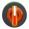 Picture of Head for illuminated selector switch, Harmony XB5, plastic, orange handle, universal LED, 3 positions, to center