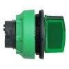Picture of Head for illuminated selector switch, Harmony XB5, plastic, green handle, universal LED, 3 positions, left to center