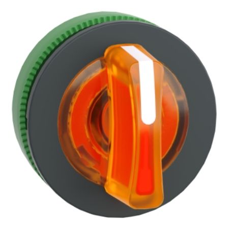 Picture of Head for illuminated selector switch, Harmony XB5, plastic, orange, universal LED, 3 positions, spring return