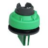 Picture of Head for illuminated selector switch, Harmony XB5, plastic, green handle, universal LED, 3 positions, right to center