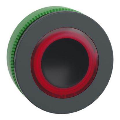Picture of Head for illuminated push button, Harmony XB5, plastic, red flush mounted, 30mm, universal LED, illuminated ring