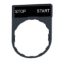 Picture of Legend holder, Harmony XB4, 30 x 40mm, plastic, 8 x 27mm legend, white marked STOP-START