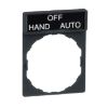 Picture of Legend holder, Harmony XB4, 30 x 40mm, plastic, 8 x 27mm legend, white marked HAND-OFF-AUTO
