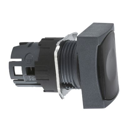 Picture of Head for non illuminated push button, Harmony XB6, black rectangular flush, 16mm, integral LED, spring return, unmarked