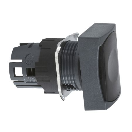 Picture of Head for non illuminated push button, Harmony XB6, black rectangular flush, 16mm, integral LED, spring return, unmarked