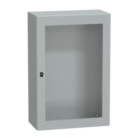 Picture of Wall mounted steel enclosure, PanelSeT S3D, transparent door, without mounting plate, 1200x800x400mm, IP66, IK08